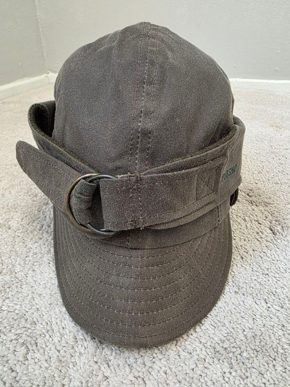 Vintage Filson Tin Cloth Wildfowl Hat XL Waxed Cotton Wool Lined Made in USA